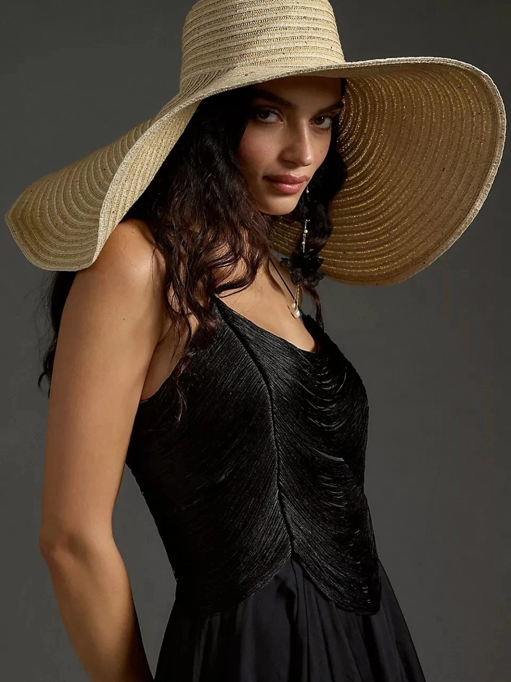 NWT Anthropologie Fringed Bodice Showstopper Black Midi Dress. Size 12 - Picture 5 of 9